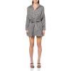 Norma Kamali Womens Super Oversized Bf Nk Shirt Flared Mini Dress(Large Houndstooth)