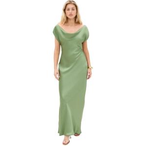 Norma Kamali Women’s Cap Sleeve Maria Gown(Vintage Green)