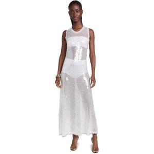 Norma Kamali Women’s Sleeveless Long Swing Dress(Clear/White)