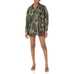 Norma Kamali Womens Super Oversized Bf Nk Shirt Flared Mini Dress(Camo)