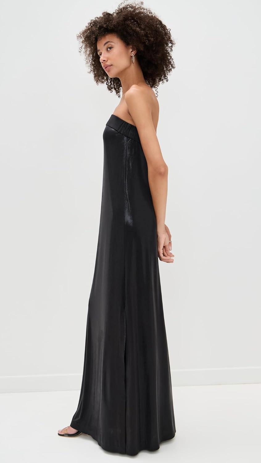 imageNorma Kamali Womens Strapless Tailored Side Slit GownBlack