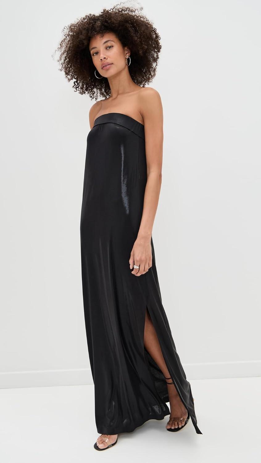 imageNorma Kamali Womens Strapless Tailored Side Slit GownBlack