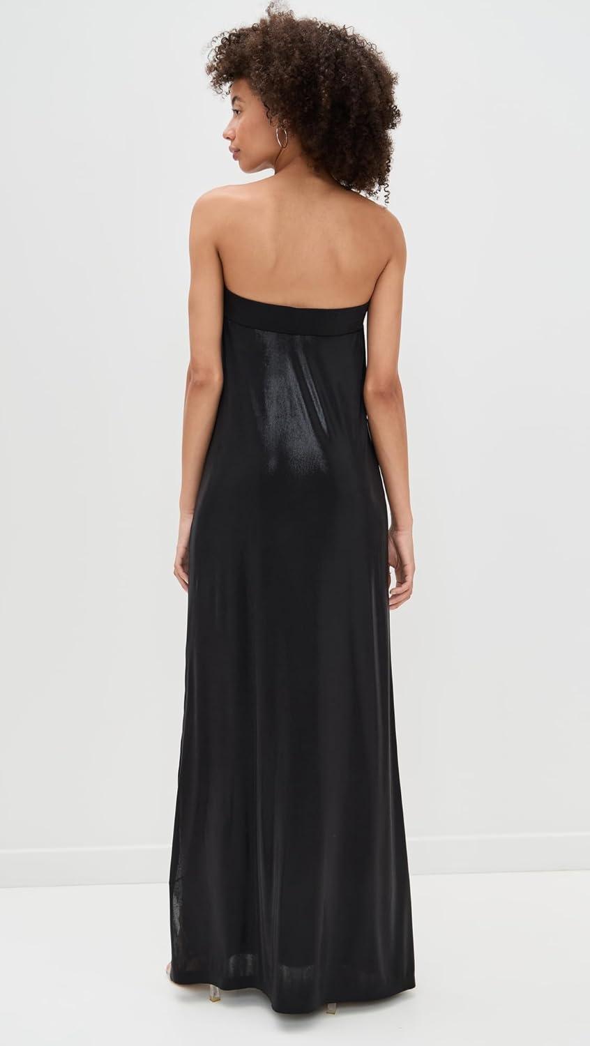 imageNorma Kamali Womens Strapless Tailored Side Slit GownBlack