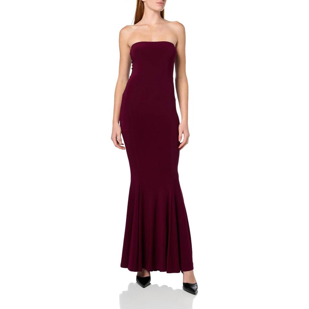 imageNorma Kamali Womens Strapless Fishtail GownPlum