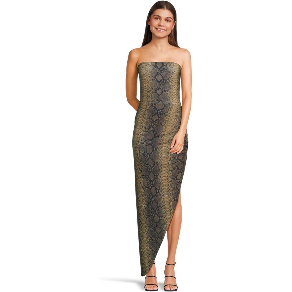 imageNorma Kamali Womens Strapless Side Drape GownPython