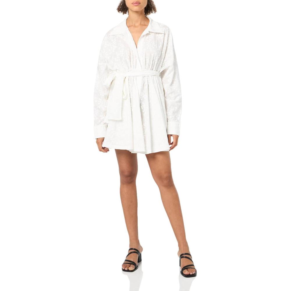 imageNorma Kamali Womens Super Oversized Bf Nk Shirt Babydoll Mini DressWhite Vines