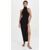 HALTER TURTLE SIDE SLIT GOWN(Black)