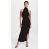 HALTER TURTLE SIDE SLIT GOWN(Black)