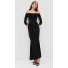 Norma Kamali Women’s Kamali Kulture Off Shoulder Fishtail Gown(Black)