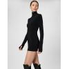Norma Kamali Women’s Long Sleeve Slim Fit Turtleneck Pickleball Dress(Black)