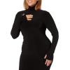 Norma Kamali Womens Long Sleeve Turtle Fishtail Dress to Midcalf(Black)