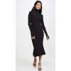 Norma Kamali Womens Long Sleeve Turtle Fishtail Dress to Midcalf(Black)