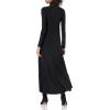 Norma Kamali Women’s Long Sleeve Turtle Long Swing Dress(Black)