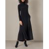 Norma Kamali Women’s Long Sleeve Turtle Long Swing Dress(Black)