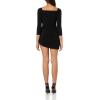 Norma Kamali Womens Ls Off Shoulder Sweetheart Side Drape Pickleball D(Black)