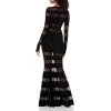 Norma Kamali Womens Spliced Dress Fishtail Gown(Black/Black Mesh)