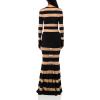 Norma Kamali Womens Spliced Dress Fishtail Gown(Black/Nude Mesh)