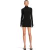 Norma Kamali Women’s Long Sleeve Slim Fit Turtleneck Pickleball Dress(Black)