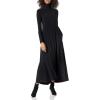 Norma Kamali Women’s Long Sleeve Turtle Long Swing Dress(Black)