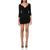 Norma Kamali Womens Ls Off Shoulder Sweetheart Side Drape Pickleball D(Black)