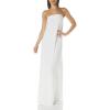 Norma Kamali Womens Strapless Tailored Side Slit Gown(Snow White)