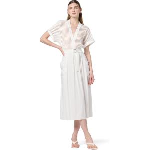 Norma Kamali Women’s Geralyn Short Sleeve Dress to Midcalf(Snow White)