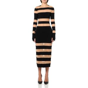 Norma Kamali Womens Spliced Dress(Black/Nude Mesh)