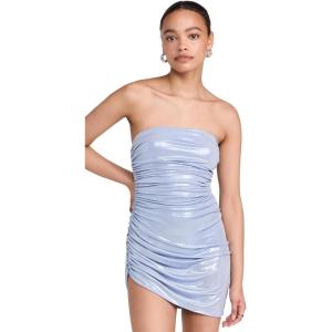 Norma Kamali Women’s Strapless Diana Pickleball Dress(Misty Blue)