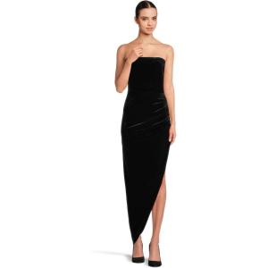 Norma Kamali Women’s Strapless Side Drape Gown(Black Velvet)