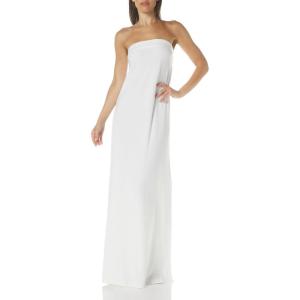 Norma Kamali Womens Strapless Tailored Side Slit Gown(Snow White)