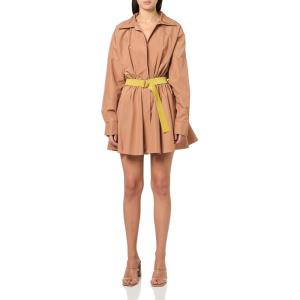 Norma Kamali Womens Super Oversized Bf Nk Shirt Flared Mini Dress(Cappuccino)