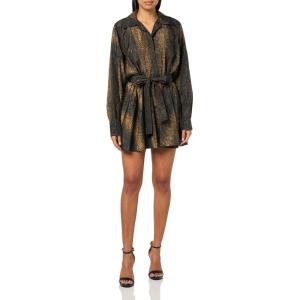 Norma Kamali Women’s Super Oversized Bf Nk Shirt Flared Mini Dress(Python)
