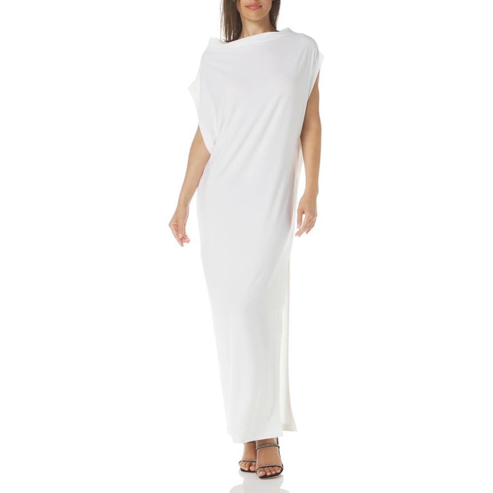 imageNorma Kamali Womens Sleeveless All in One Side Slit GownSnow White