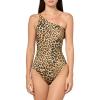NORMA KAMALI Women’s Standard ONE Shoulder MIO, Cheetah Patch