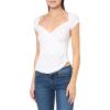 Norma Kamali Women’s Cap Sleeve Sweetheart Side Drape Top(Snow White)