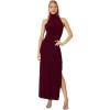 Norma Kamali Women’s Halter Turtle Side Slit Gown(Plum)
