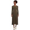 Norma Kamali Womens Long Sleeve Flared Dress(Bark)