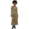 Norma Kamali Womens Long Sleeve Flared Dress(Cheetah Patch)