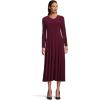 Norma Kamali Womens Long Sleeve Flared Dress(Plum)