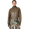 Norma Kamali womens Mens Zip Front Classic Cropped Jacket(Bark)