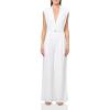 Norma Kamali womens Sleeveless Single Breasted Straight Leg Jumpsuit(Snow White)