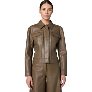 NORMA KAMALI Women’s Jeans Jacket Short, BARK