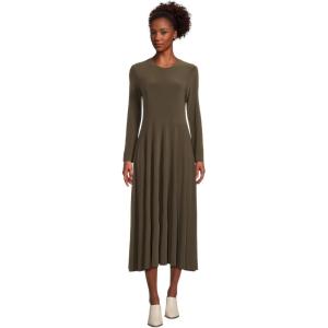 Norma Kamali Womens Long Sleeve Flared Dress(Bark)