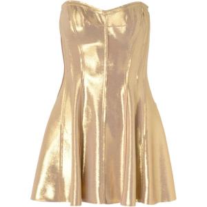 Norma Kamali Womens Strapless Grace Mini Dress(Gold)