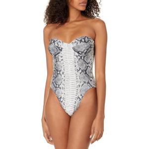 Norma Kamali womens Corset Mio(Black/White Python)