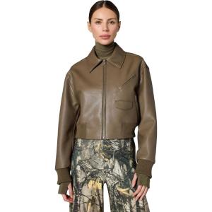 Norma Kamali womens Mens Zip Front Classic Cropped Jacket(Bark)
