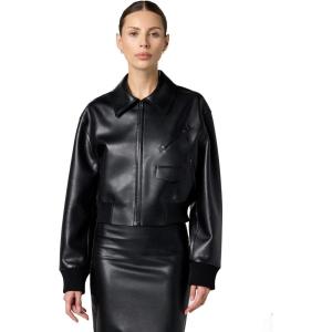 Norma Kamali womens Mens Zip Front Classic Cropped Jacket(Black)