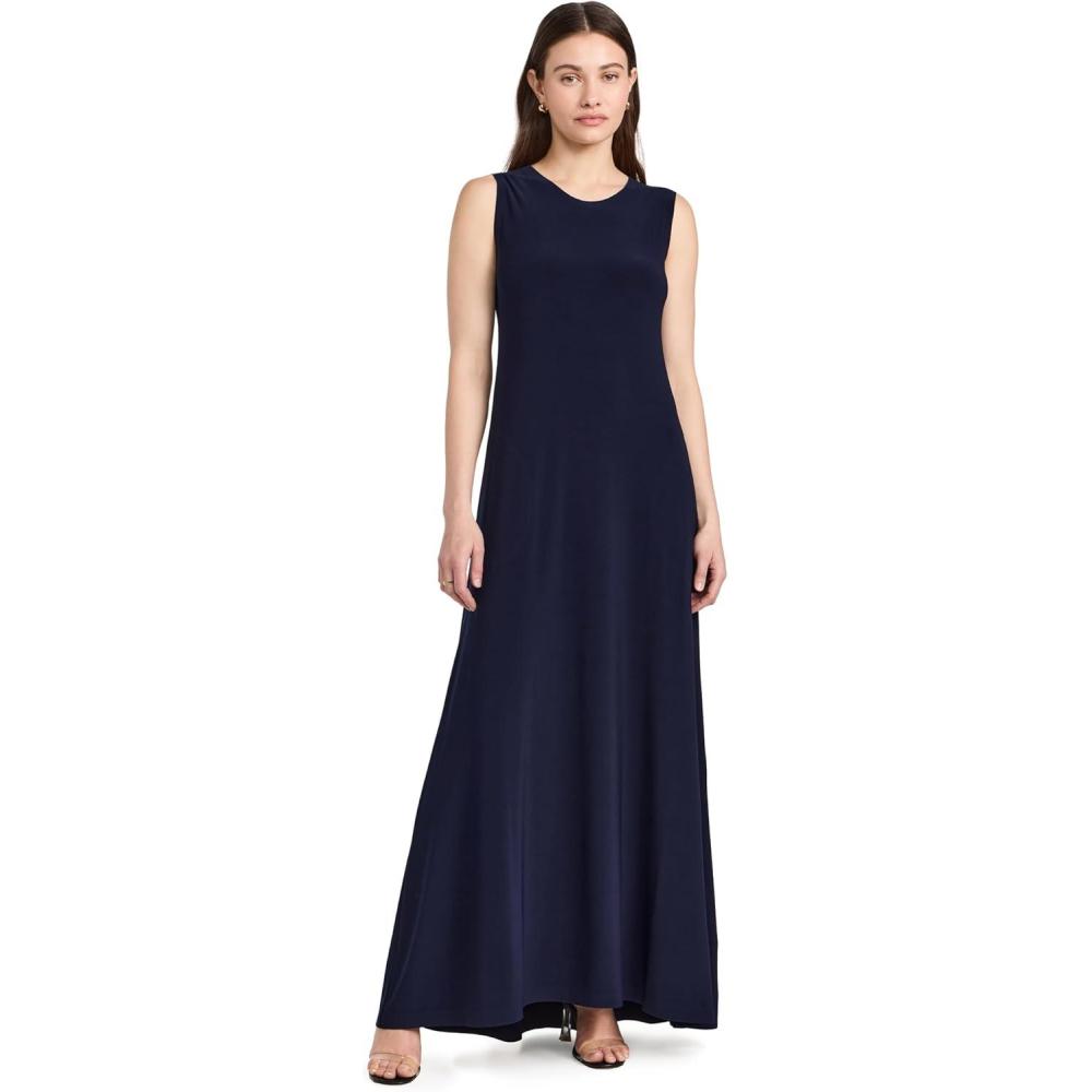 imageNorma Kamali Womens Sleeveless Swing Maxi DressTrue Navy