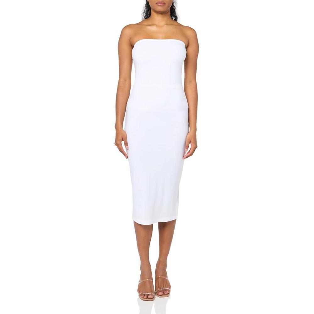 imageNorma Kamali Womens Strapless Dress to KneeSnow White
