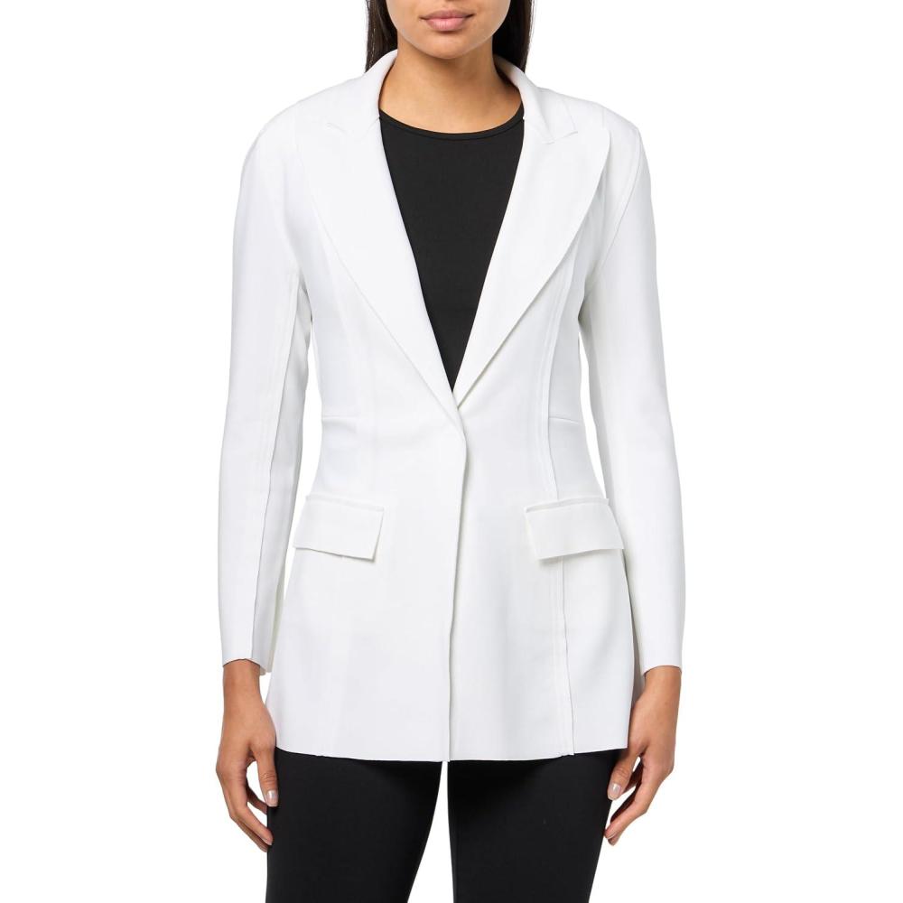 imageNorma Kamali boys Single Breasted Boy Fit Riding JacketSnow White